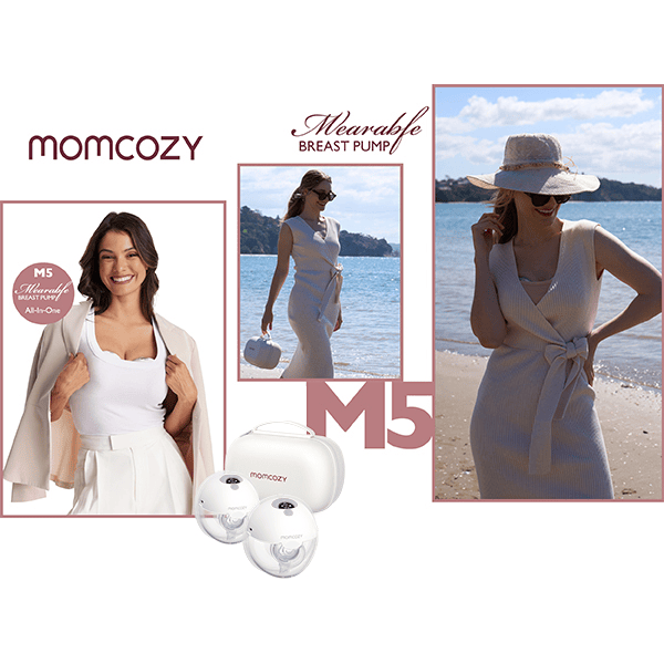 momcozy Doppelmilchpumpe tragbar M5, grau Letzter Tag
