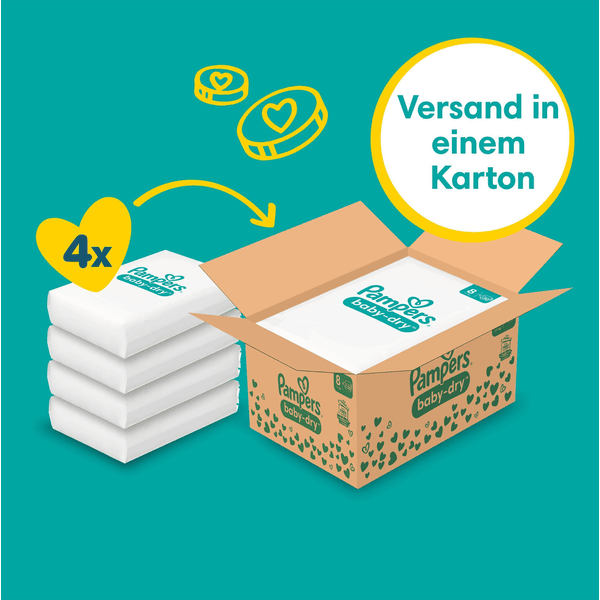 Pampers Baby-Dry Windeln, Gr. 8, 17+kg, Monatsbox (1 x 120 Windeln) Sonderangebot der Fabrik