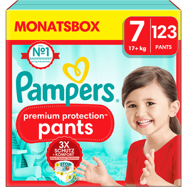 Pampers Premium Protection Pants, Gr. 7, 17kg+, Monatsbox (1x 123 Pants)
