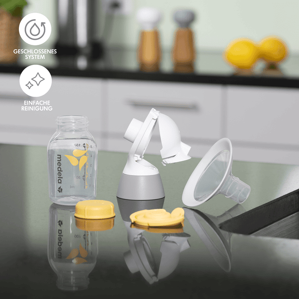 Medela Elektrische Doppel-Milchpumpe Swing Maxi + Doppelpumpset Hands-free Black Friday Preise