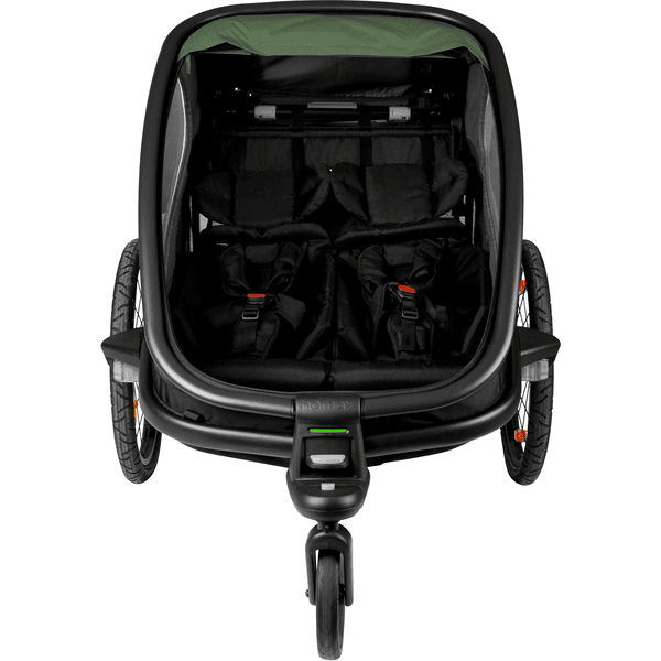 hamax Kinderfahrradanhänger Outback mit Rückenlehnenverstellung Green Black Super Sparpreis