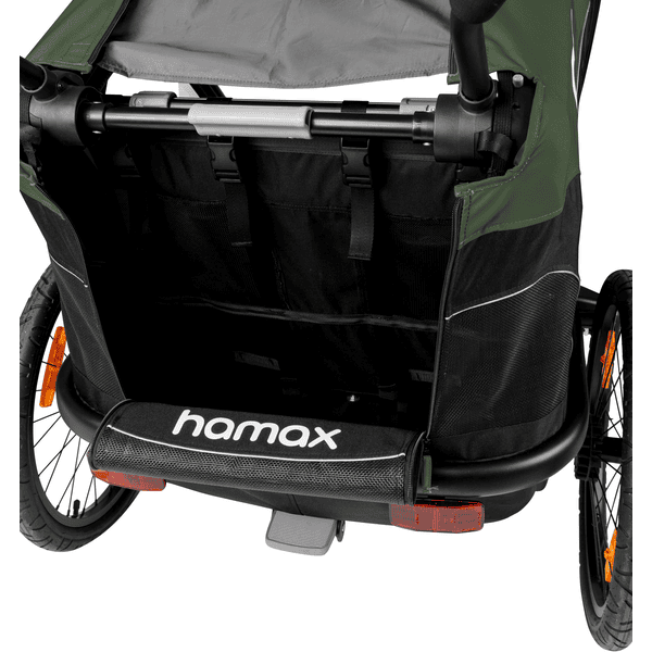 hamax Kinderfahrradanhänger Outback mit Rückenlehnenverstellung Green Black Super Sparpreis