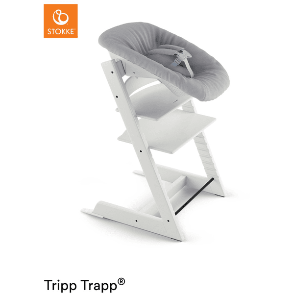 STOKKE® Tripp Trapp® Hochstuhl Buche weiß inkl. Baby Set V2 weiß Black Friday Preise