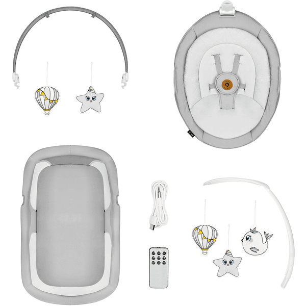 lionelo Babyschaukel Bella Set Grey Concrete im Angebot
