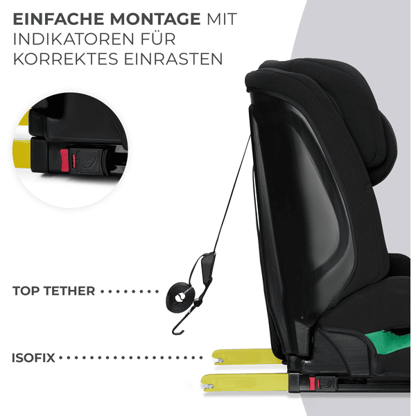 Kinderkraft Autokindersitz Safety Fix 2 i-Size 76 bis 150 cm 8 kg schwarz Kauf eins, bekomm eins gratis