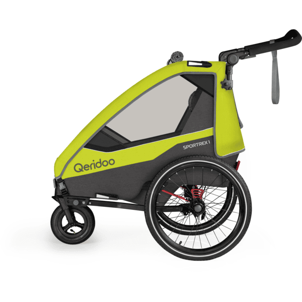 Qeridoo® Kinderfahrradanhänger Sportrex1 Limited Edition Lime Green Black Friday Preise