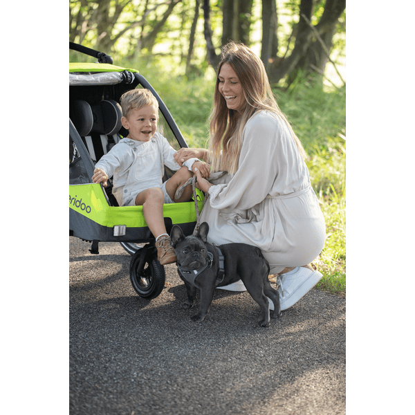 Qeridoo® Kinderfahrradanhänger Sportrex1 Limited Edition Lime Green Black Friday Preise