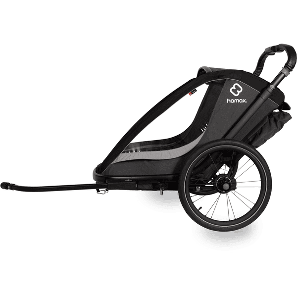 hamax Kinderfahrradanhänger Cocoon Zweisitzer grey/black zollfrei