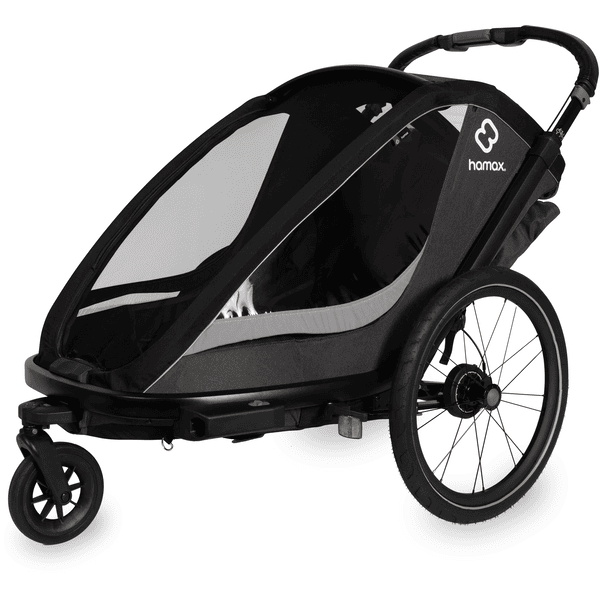 hamax Kinderfahrradanhänger Cocoon Zweisitzer grey/black zollfrei