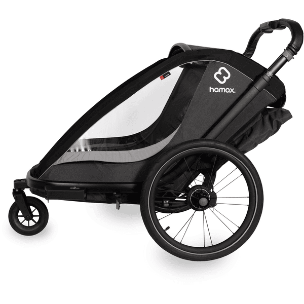 hamax Kinderfahrradanhänger Cocoon Zweisitzer grey/black zollfrei