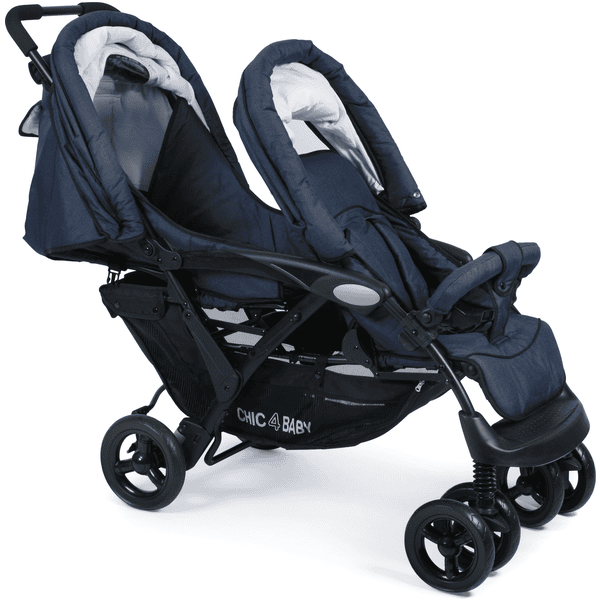 CHIC 4 BABY Geschwisterwagen DUO Jeans navy blue Fabrikverkauf