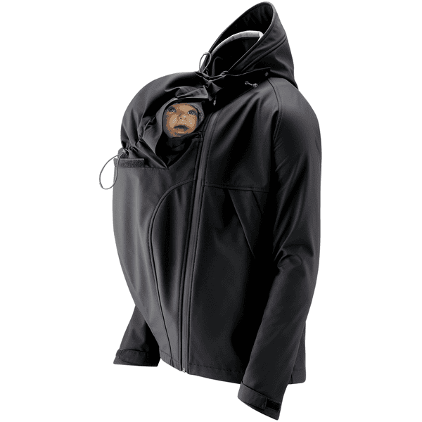 mamalila Softshell-Tragejacke für Männer Allrounder schwarz Begrenztes Angebot