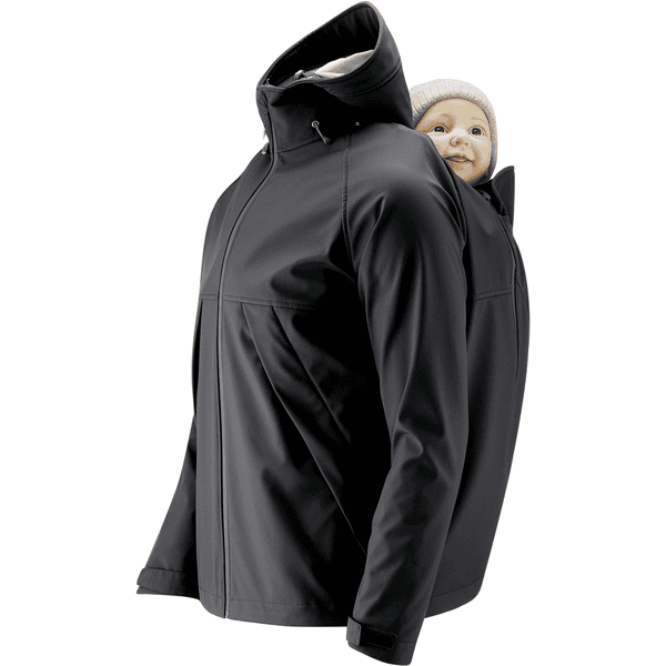 mamalila Softshell-Tragejacke für Männer Allrounder schwarz Begrenztes Angebot