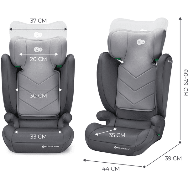 Kinderkraft Kinderautositz 2in1 I-SPARK i-Size grey zollfrei
