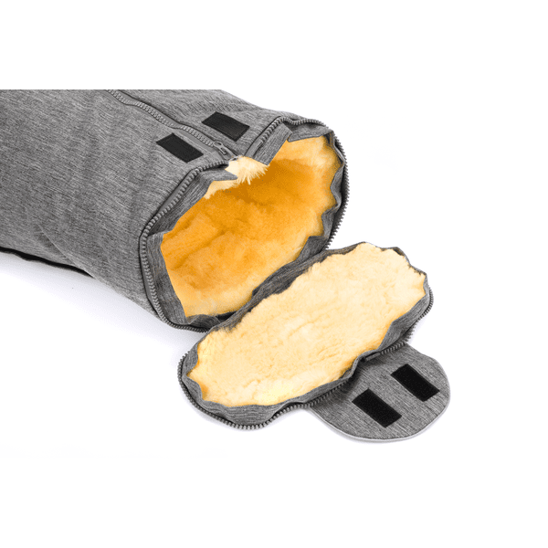 fillikid Winterfußsack Pamir für Babyschale Echtfell Hellgrau Melange Sonderangebote