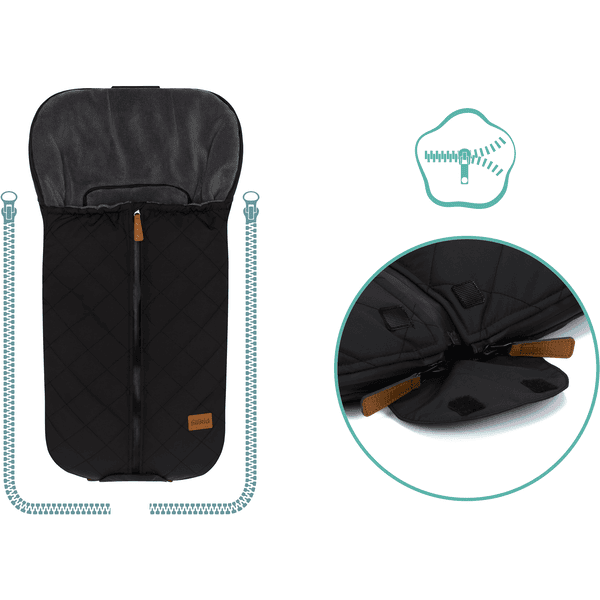 fillikid Winterfußsack Nevado für Babyschale Schwarz Versandkostenfrei