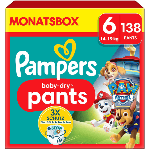 Pampers Baby-Dry Pants Paw Patrol, Gr. 6 Extra Large 14-19kg, Monatsbox (1 x 138 Pants)