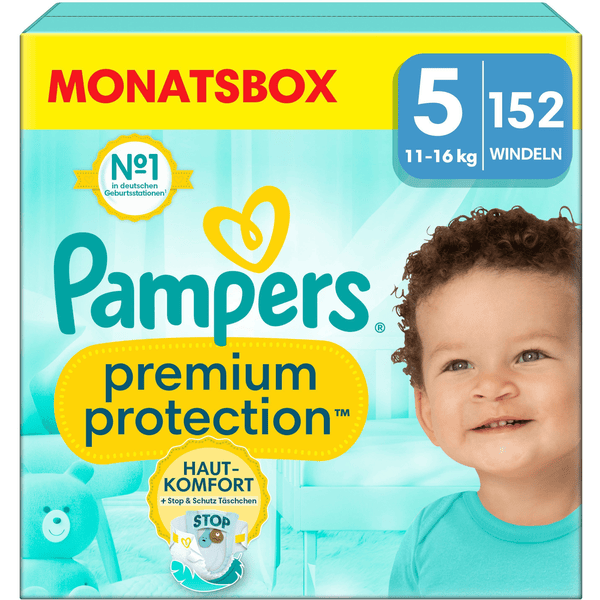 Pampers Premium Protection, Gr. 5 Junior, 11-16kg, Monatsbox (1x 152 Windeln)