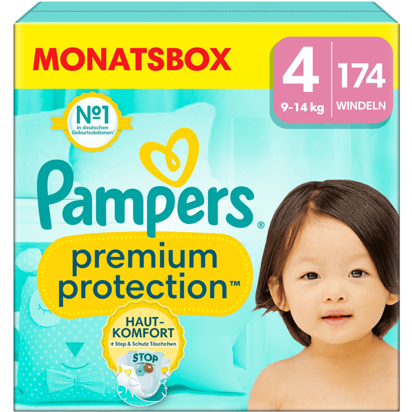 Pampers Premium Protection, Gr. 4 Maxi, 9-14kg, Monatsbox (1x 174 Windeln)
