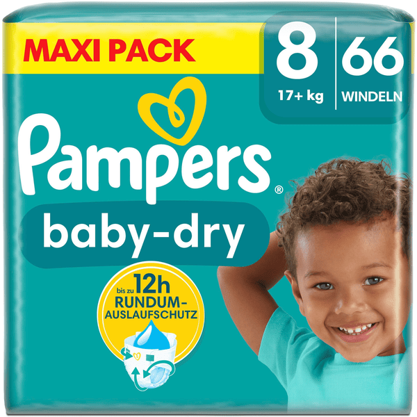 Pampers Baby-Dry Windeln, Gr. 8, 17+kg, Maxi Pack (1 x 66 Windeln) Sonderangebot der Fabrik