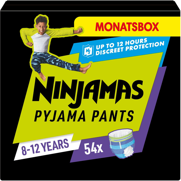 NINJAMAS Pyjama Pants Monatsbox für Jungs, 8-12 Jahre, 54 Stück