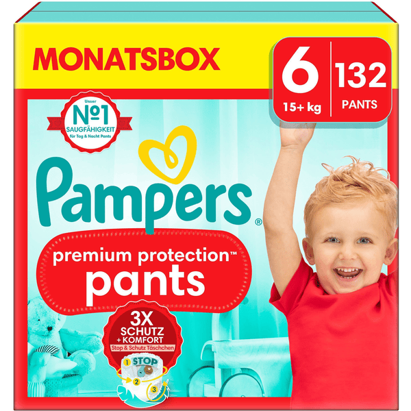 Pampers Premium Protection Pants, Gr. 6, 15kg+, Monatsbox (1x 132 Pants)
