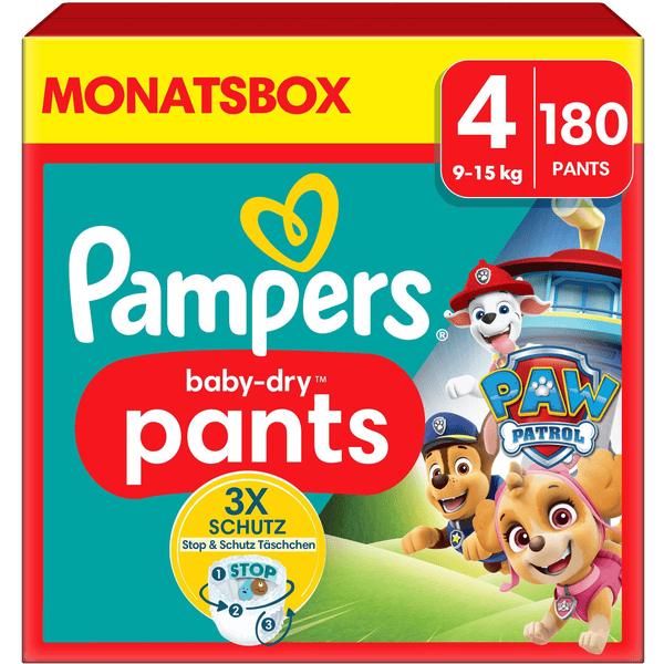 Pampers Baby-Dry Pants Paw Patrol, Gr. 4 Maxi, 9-15kg, Monatsbox (1 x 180 Windeln)