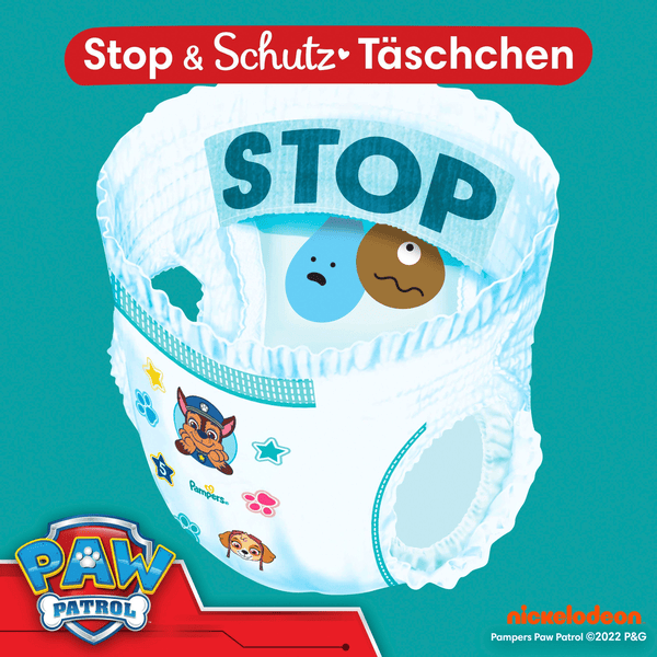 Pampers Baby-Dry Pants Paw Patrol, Gr. 4 Maxi, 9-15kg, Monatsbox (1 x 180 Windeln) Letzter Tag
