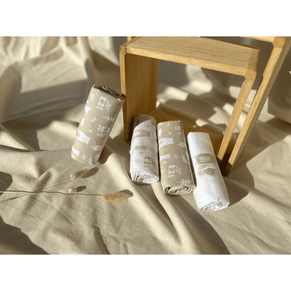 kindsgard Molton-Spucktücher handklad 4er-Pack beige Vierteljährliche Förderung