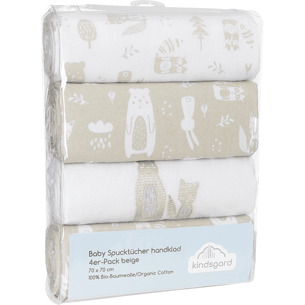 kindsgard Molton-Spucktücher handklad 4er-Pack beige Vierteljährliche Förderung