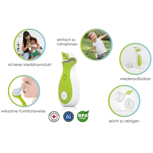 nosiboo® Nasensauger Go akkubetrieben grün, ab der Geburt Kostenloser Versand international