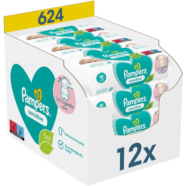 Pampers Feuchttücher Sensitive 624 Tücher (12 x 52 Stk)
