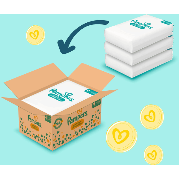 Pampers Windel-Set Premium Protection, Gr. 4 Maxi, 9-14kg (174 Windeln) und Feuchttücher Aqua 720 Tücher (15 x 48 Stk) Clearance-Verkauf