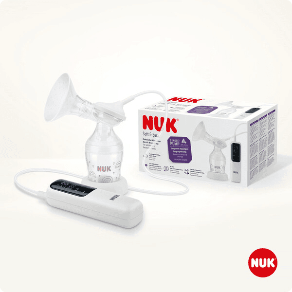 NUK elektrische Einzelmilchpumpe Soft & Easy mit Akku und weichen Bustausätzchen inkl. Babyflasche Perfect Match 150ml Online Shopping