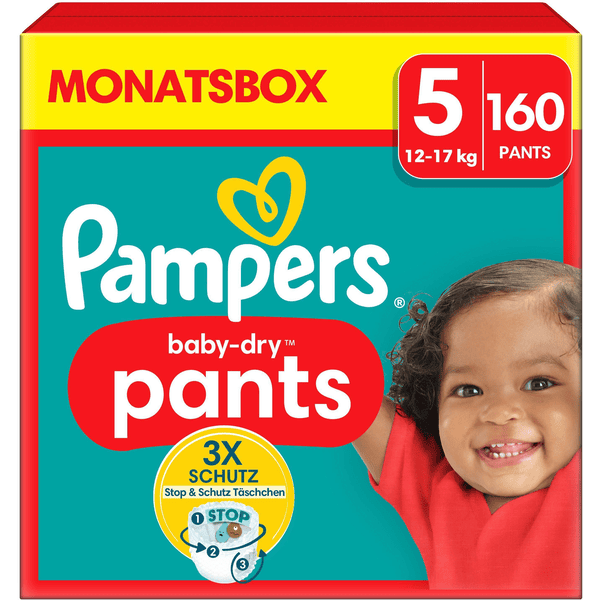 Pampers Baby-Dry Pants, Gr. 5 Junior, 12-17kg, Monatsbox (1 x 160 Pants)