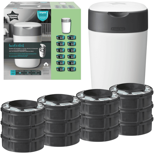Tommee Tippee Windeleimer Twist & Click Sangenic, inklusive 12x Nachfüllkassetten, weiß Heißer Verkauf