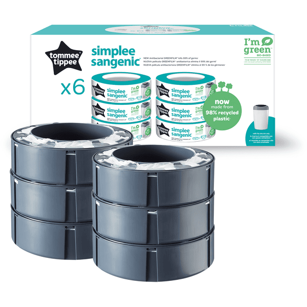 Tommee Tippee Nachfüllkassetten Simplee Sangenic Windeleimer 6 er Set Günstiger Verkauf