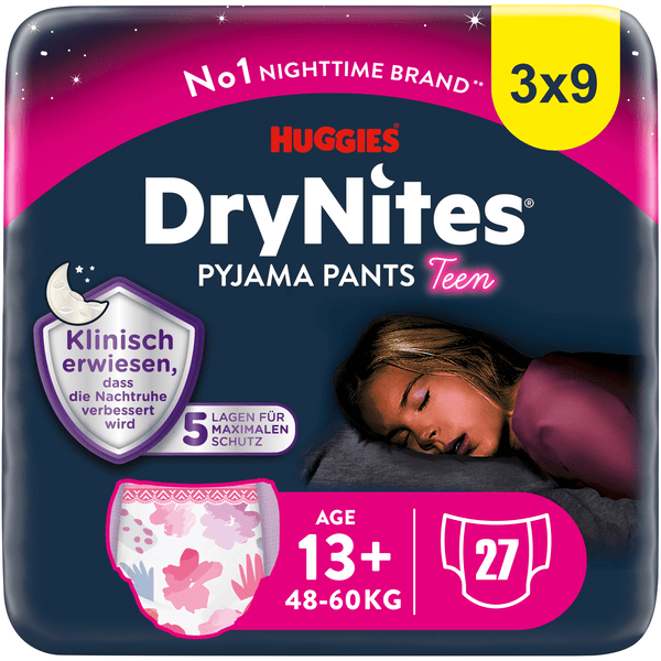 Huggies DryNites Nachtwindeln für Mädchen ab 13 Jahre 3 x 9 Stück Fabrikverkauf