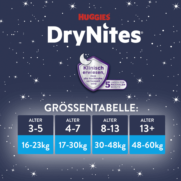 Huggies DryNites Nachtwindeln für Mädchen ab 13 Jahre 3 x 9 Stück Fabrikverkauf