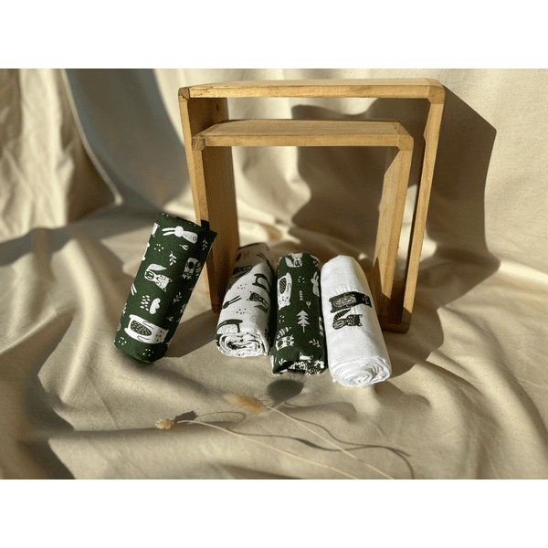 kindsgard Molton-Spucktücher handklad 4er-Pack oliv Versandkostenfrei