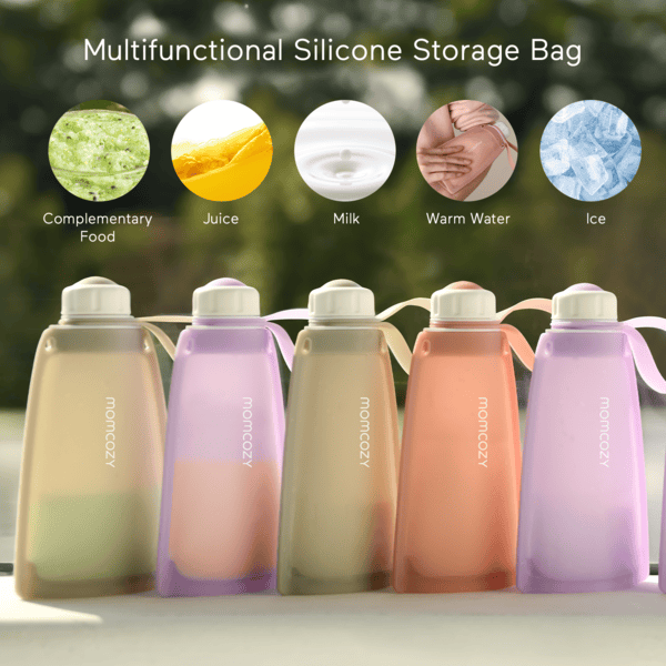 momcozy Muttermilchbeutel aus Silikon, 5 Stück grau Bis zu 65% Rabatt