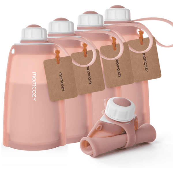 momcozy Muttermilchbeutel aus Silikon, 5 Stück rosa Nur für heute
