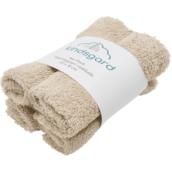 kindsgard Waschhandschuhe vasklude 4er-Pack beige Nur noch ein Tag übrig