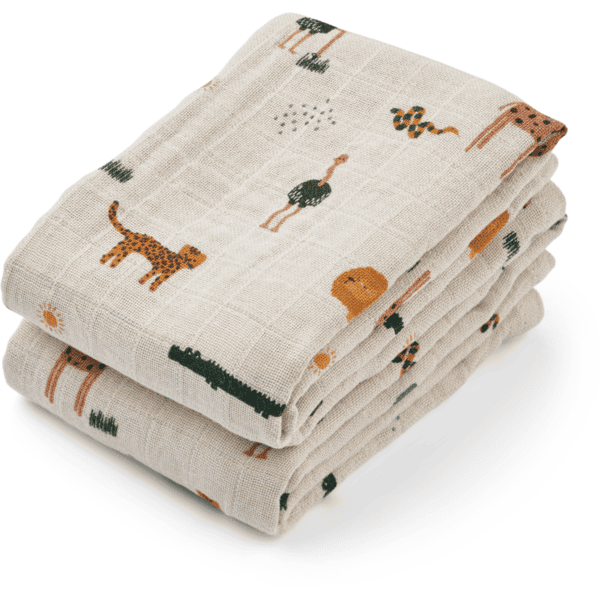 LIEWOOD Lewis Musselin Tücher 2er-Pack safari sandy mix Clearance-Verkauf