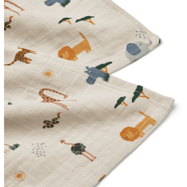 LIEWOOD Lewis Musselin Tücher 2er-Pack safari sandy mix Clearance-Verkauf