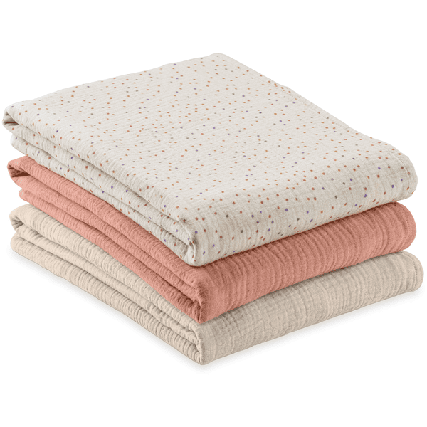hauck Spucktücher Cuddle N Clean 3er Set Beige Dots/Cork/Beige Valentinstagsangebot