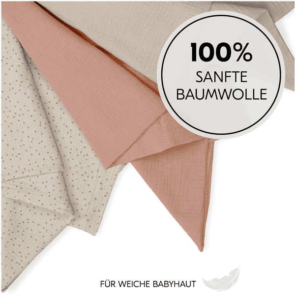 hauck Spucktücher Cuddle N Clean 3er Set Beige Dots/Cork/Beige Valentinstagsangebot
