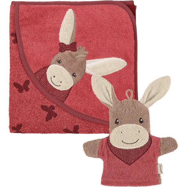 Sterntaler Bundle Kapuzen-Badetuch/ Waschhandschuh Emmily hellrot Blitzangebot