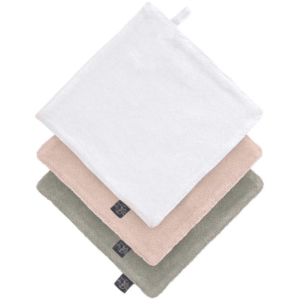 LÄSSIG Mullwaschlappen 3er Set milky powder pink olive Clearance-Verkauf