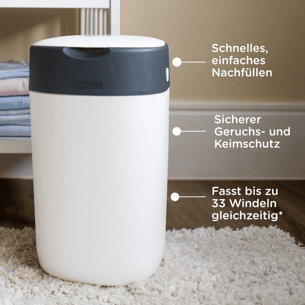 Tommee Tippee Twist & Click Advanced Windeleimer, inkl. einer Kassette mit nachhaltig gewonnenem, antibakteriellem Greenfilm in blau Im Verkauf